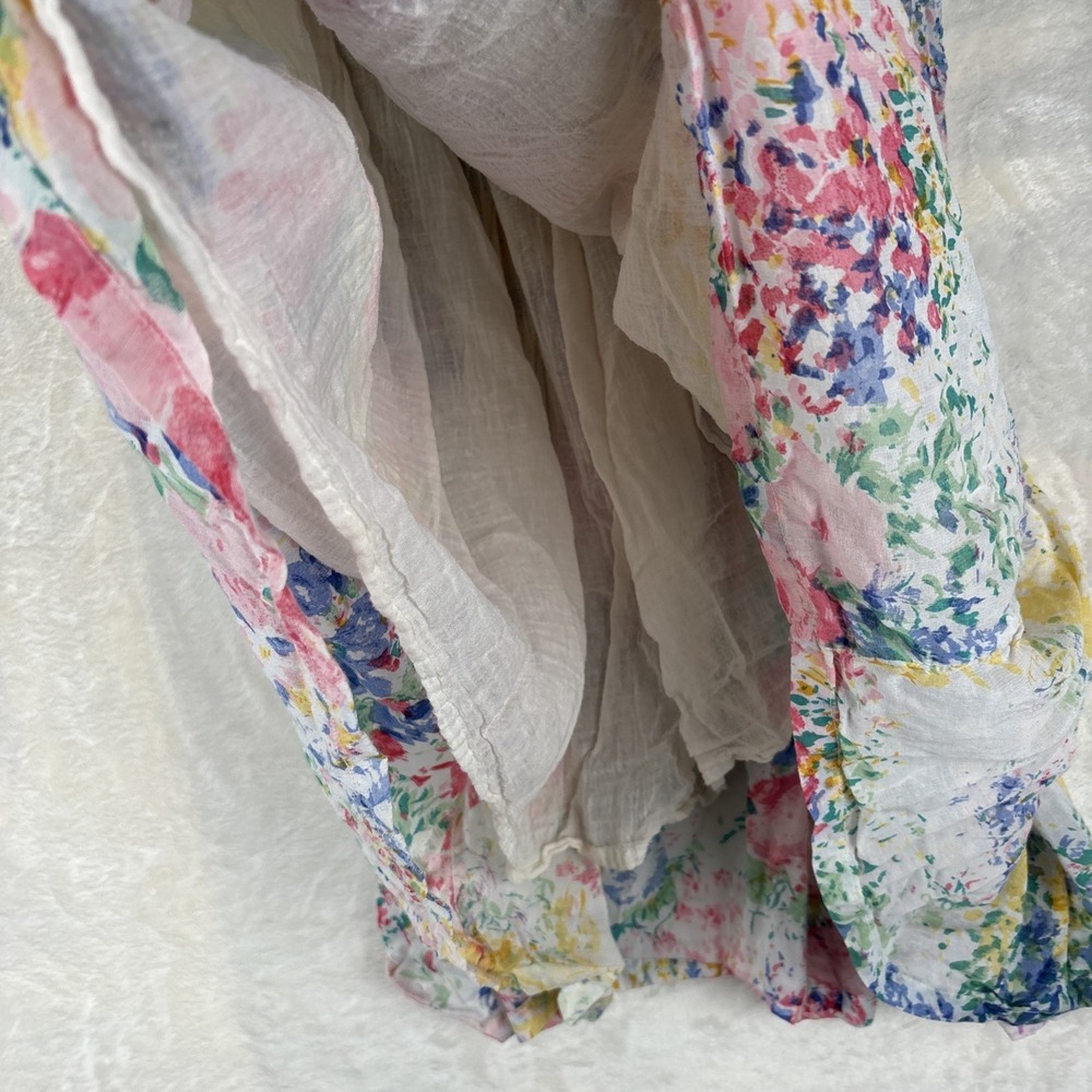 VTG Phool M Ombre Pastel Floral Indian Midi Skirt Flowy Festival Hippie 80s 90s - Picture 6 of 9